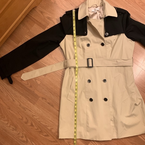 NY & Co EUC Short Double Breast Belted Trench Coat - Picture 12 of 16